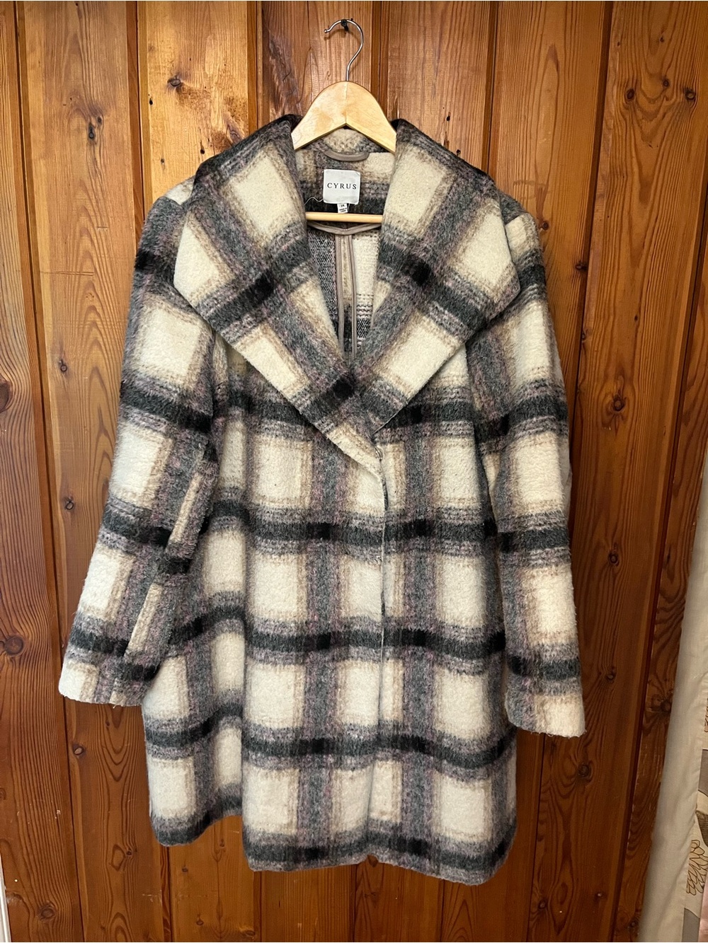 Cyrus Plaid Wool-Blend Coat
